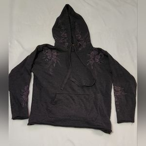 JOHNNY WAS LOS ANGELES Small Embroidered Gray Pullover Hoodie